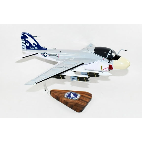 VMA(AW)-533 Nighthawks A-6e Intruder Model, 1/36th Scale, Mahogany, Marines