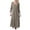 Khaki, variant on gakvbuo Fashion Women's Spring/Summer V-neck 3/4 Sleeve Cotton Linen Dress
