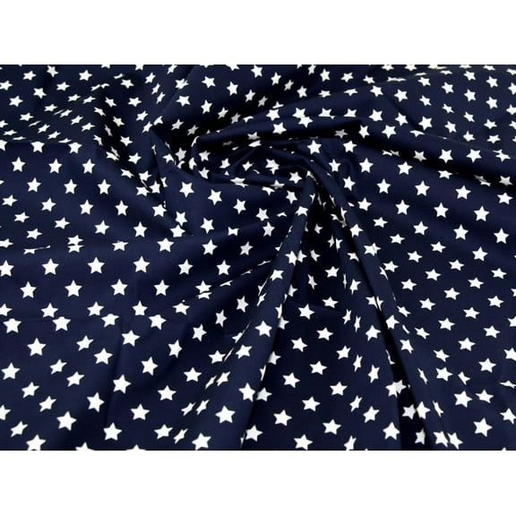 Minerva 100% Cotton Poplin Fabric Navy & White - per yard