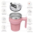 thumbnail image 2 of BJPKPK Vaso con asa de 10 oz, Vasos aislados con Tapa y Pajita, Tazas de Viaje Reutilizables de Doble Pared de Acero Inoxidable, Rosa Claro, 2 of 5