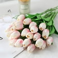thumbnail image 3 of Pink Fake Tulips Artificial Flowers - 24 Pcs Artificial Pink Tulips Faux Flowers with Stems for Home Wedding Hotel Office Centerpiece Decor, 3 of 4