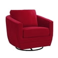 thumbnail image 3 of Second Story Home Swivel Glider Rocking Chair with Plush Cushion, Red Candy Apple, 3 of 3