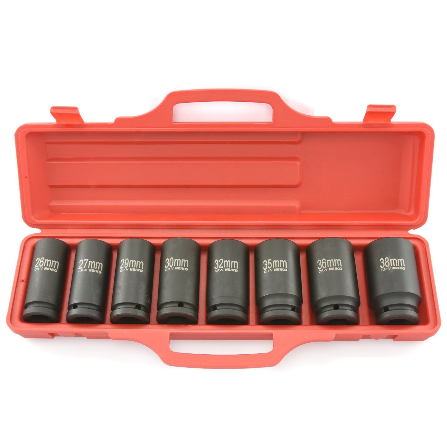 Neiko 02460A 3/4" Drive Deep Impact Socket 8 pc Jumbo Assortment Metric