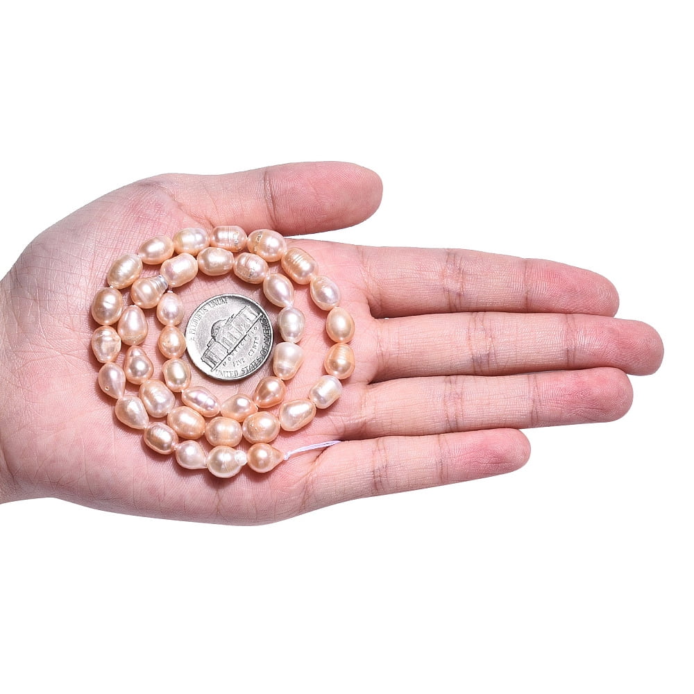 Natural Cultured Freshwater Pearl Beads Strands Baroque Keshi Pearl Rice Beads Wheat 8~13x6.9~7.5mm Hole: 0.7~0.8mm about 34~38pcs/strand 13.78 inch(35cm)