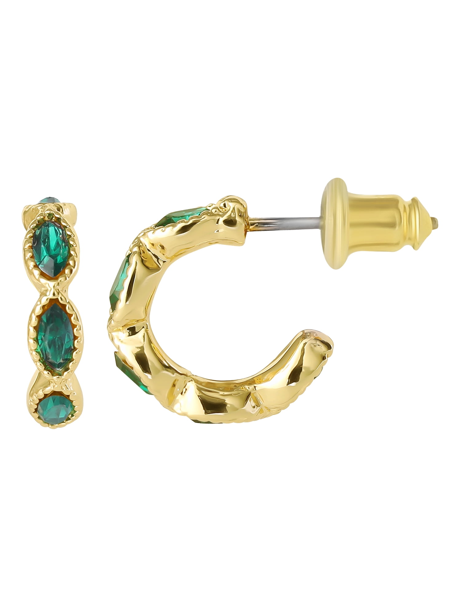 Celebrity Pink Women's Cry Accent Hoop Earring Set, 2 Pairs