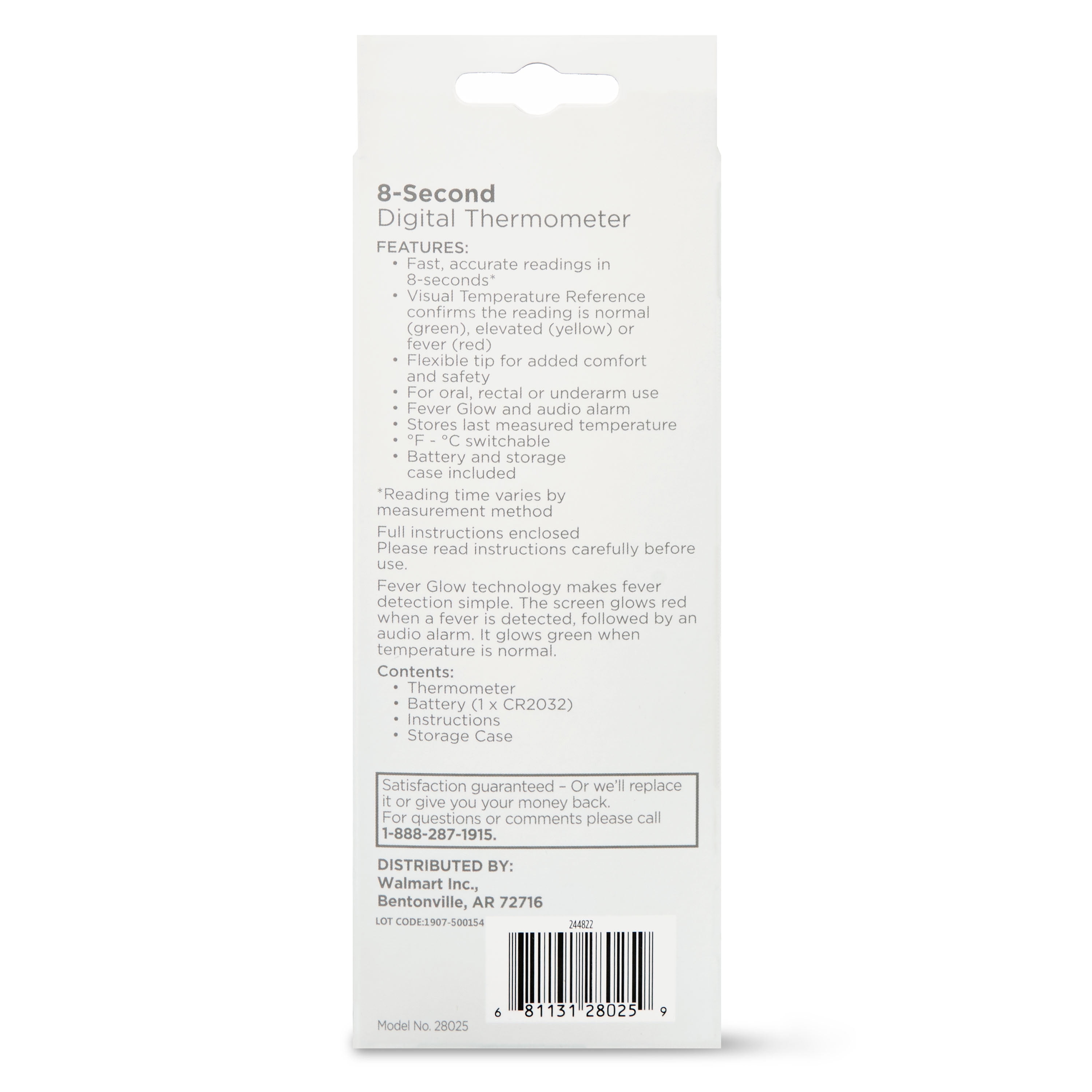 Equate 8 Second Digital Oral Thermometer Walmart Com Walmart Com