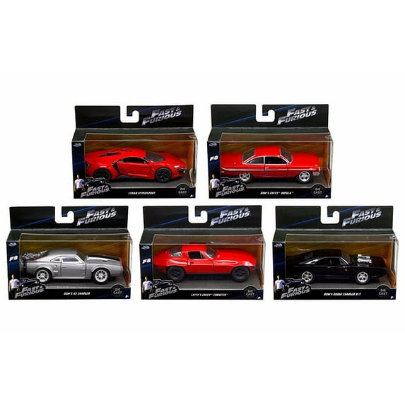 Jada 1/32 Scale 2017 Fast & Furious 8 Movie Diecast Model Car Collection Set of 5 Cars