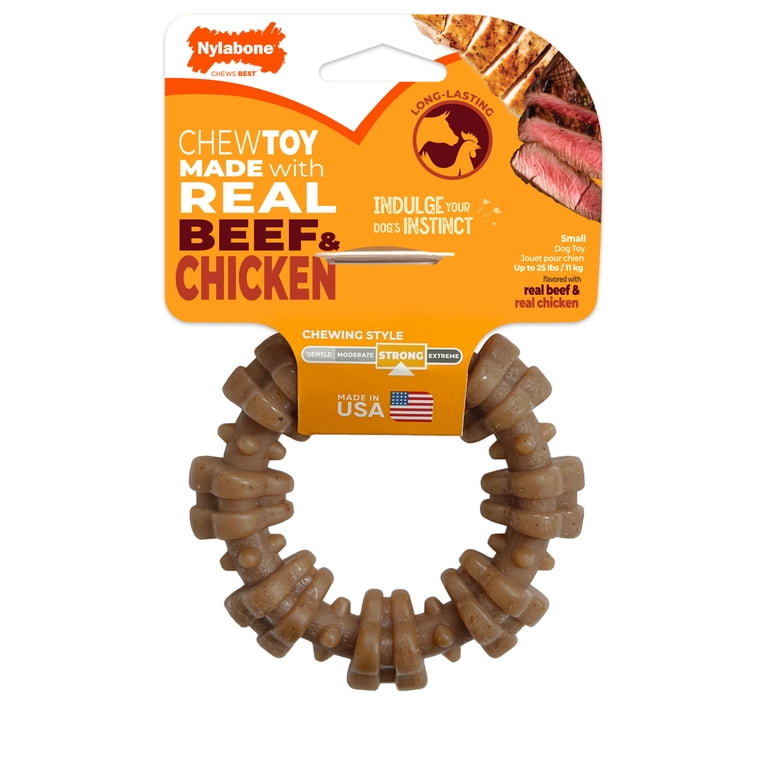 Nylabone Strong Chew Textured Ring, Beef & Chicken photo 1