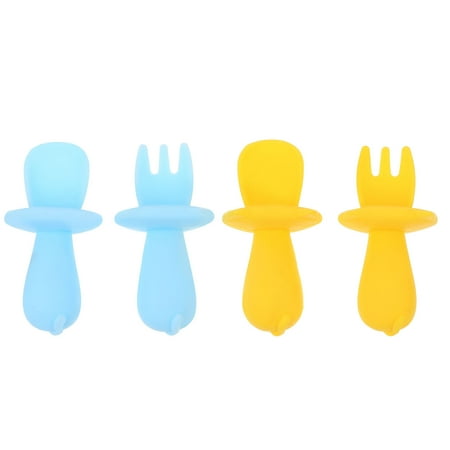 

2pcs Baby Forks and 2 Spoons Baby Toddler Infant Eating Learning Tableware