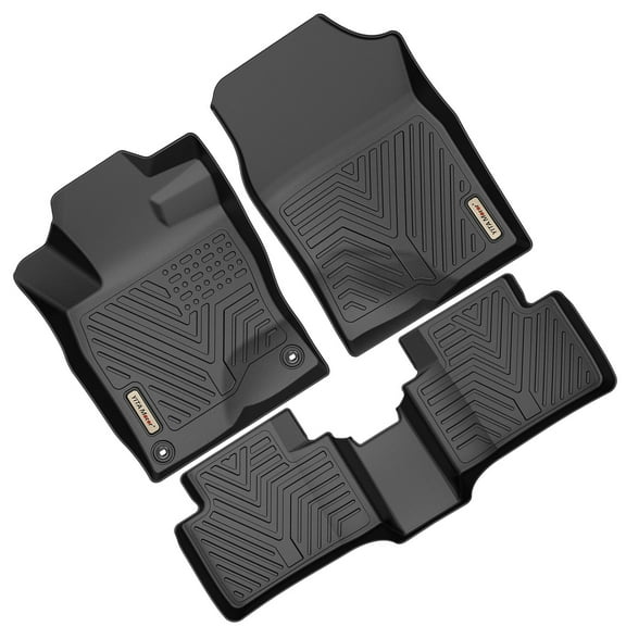 RVNI TPE Rubber Floor Mats 1st & 2nd Row for 2016-2021 Honda Civic Sedan & Hatchback 4-Door Set All-Weather