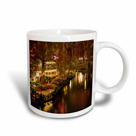 Evening Sun 16 Piece - 3dRose USA, TEXAS, San Antonio Riverwalk Area / Evening - US44 WBI0260 - Walter Bibikow, Ceramic Mug, 11-ounce