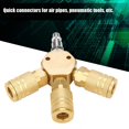 thumbnail image 2 of Air Splitter, Hex Style Manifold Air Compressor Accessories for Wide Used, Industrial Coupler Quick Connect Fittings (1/4", Gold), 2 of 8