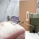 thumbnail image 3 of New MIU MIU Sunglasses Oval Gold Metal Rimless MU A54S Gradient Blue Lens ZVN80O, 3 of 6
