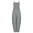 thumbnail image 5 of One Piece Jumpsuits for Women Dressy Casual Sleeveless Crewneck Wide Leg Rompers Jumpers Vacation Summer Outfits Gray S, 5 of 7
