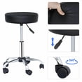 thumbnail image 6 of ZENSTYLE 4PCS Rolling Stool Swivel Salon Chair PU Leather Spa Tattoo Massage Adjustable Black, 6 of 9