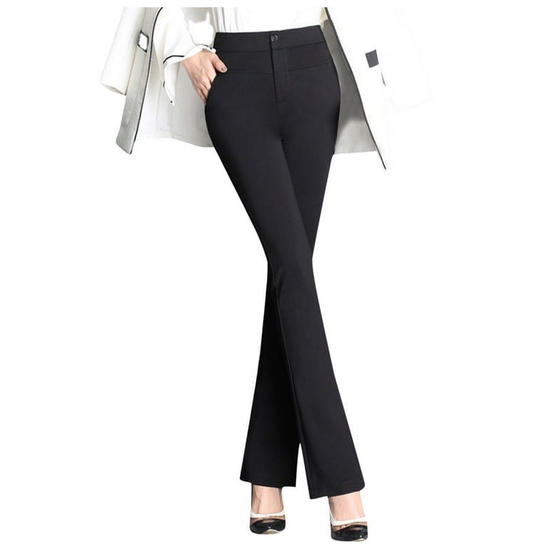 Kcocoo Women Stretchy Work Business Casual Straight Leg Trousers