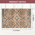 thumbnail image 3 of 6'x9' Area Rugs for Living Room, Machine Washable Non-Slip Carpet, Soft Faux Wool Low Pile Moroccan Farmhouse Western Rug, Orange, 3 of 5