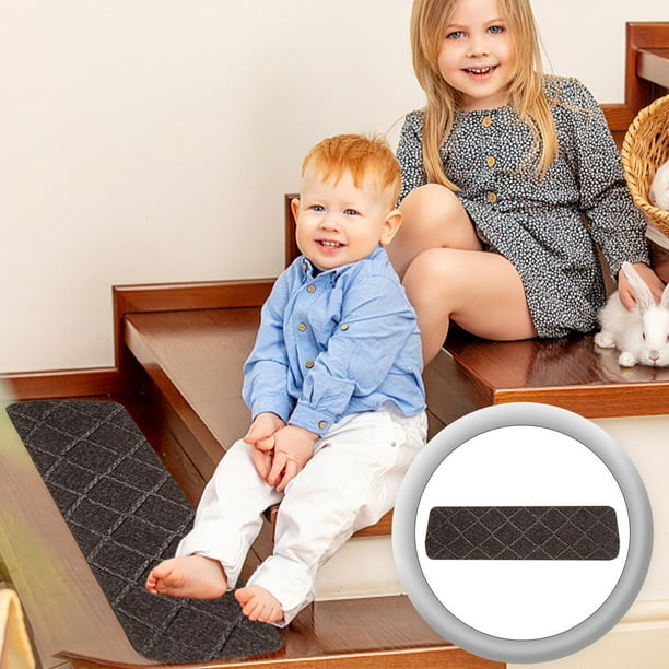 Alfombra antideslizante para escaleras | Alfombra de interior de 20 x 76 cm con reverso adhesivo para niños, ancianos y mascotas | Alfombra lavable para mayor seguridad en el hogar