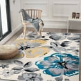 thumbnail image 4 of World Rug Gallery  Modern Floral Design Area Rug Multi 9' x 12' 9' x 12' Indoor Living Room, Bedroom, Dining Room Aqua, Ivory, Orange Rectangle, 4 of 5