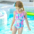 thumbnail image 4 of GYRATEDREAM Girls One Piece Swimsuits Gradient Bathing Suit for Kids Girls Ruffle Swimwear 5-12 Years, 4 of 11