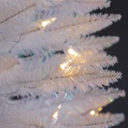 Home Heritage 7 ft Pre-Lit Artificial Christmas Tinsel Tree, 150 LED, White