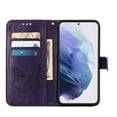 thumbnail image 6 of SaniMore Case for Samsung Galaxy S23 (6.1" 2023), PU Leather Skin with Luxury Embossed Butterfly [Wrist Strap & Card Slots & Flip Kickstand] ull-body Shockproof Business Wallet Cover, Lightpurple, 6 of 9