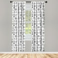 thumbnail image 3 of Ambesonne Lighthouse Curtains, Doodle Nautical Wave, Pair of 28"x63", Black White, 3 of 5