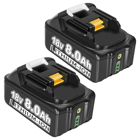 2 Pack 8.0Ah Replacement for Makita 18V Battery Compatible with Makita Battery Fits for Makita Battery 18V Cordless Power Tools and Chargers BL1860B BL1830B BL1840B BL1850B BL1815 BL1820 BL1825
