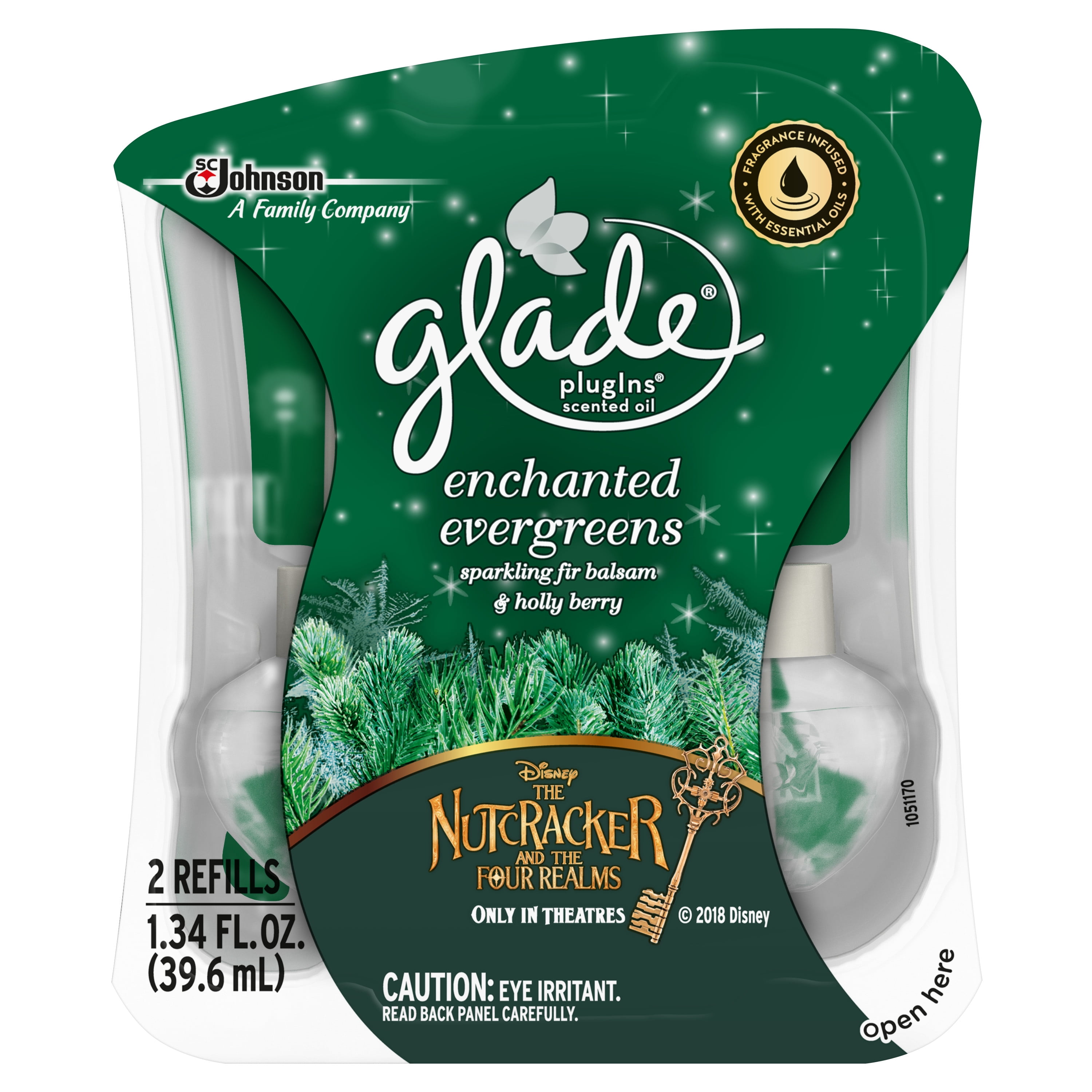 Glade PlugIns Enchanted Evergreen Scented Oil Air Freshener Refill, 1.