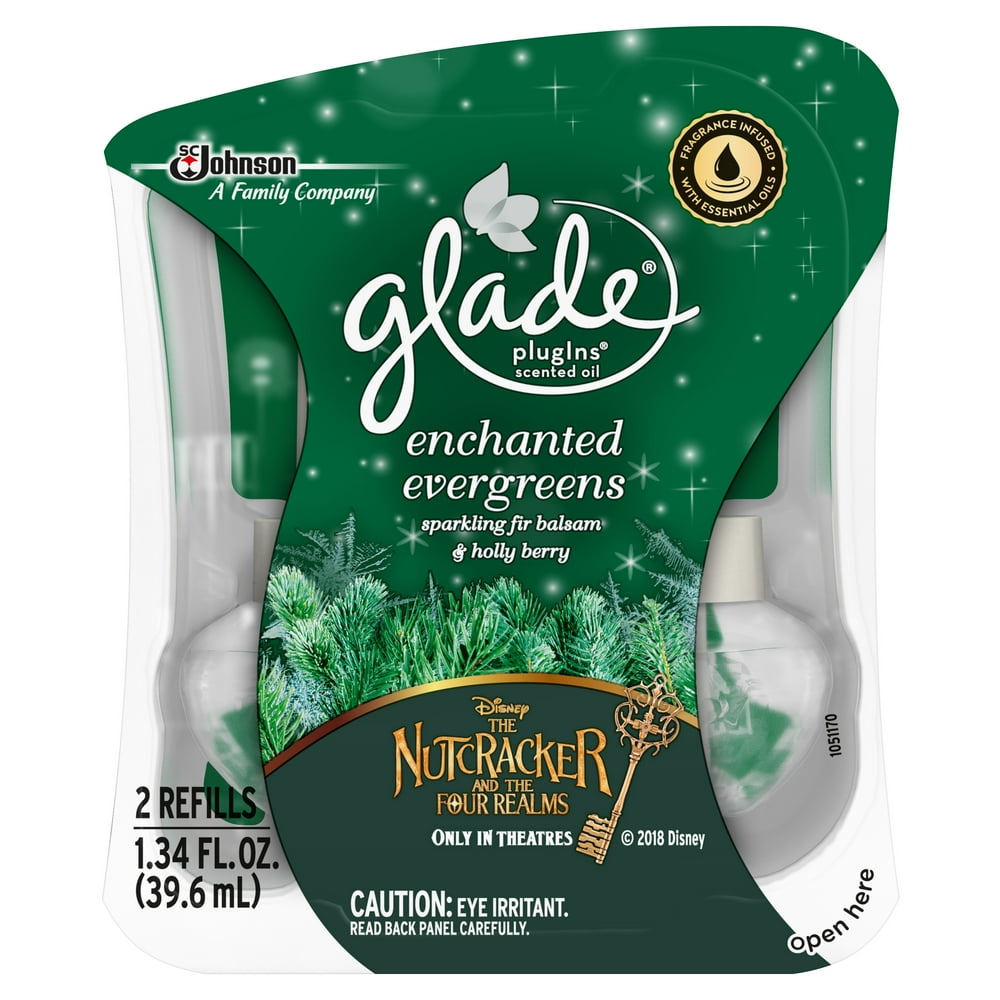 Glade PlugIns Enchanted Evergreen Scented Oil Air Freshener Refill, 1.