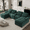Green, variant on Rophefx 134" Oversized U Shaped Modular Sectional Sofa, 6 Seater Chenille Cloud Couch with Storage Console, Cup Holders and USB Ports for Living Room,White