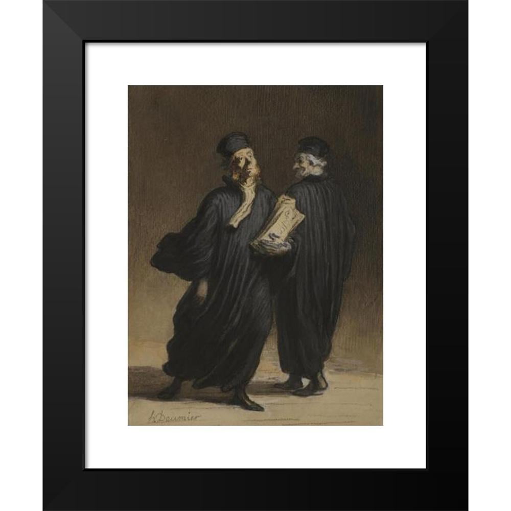 Honoré Daumier 14x18 Black Modern Framed Museum Art Print Titled - Lawyers (ca 1862)