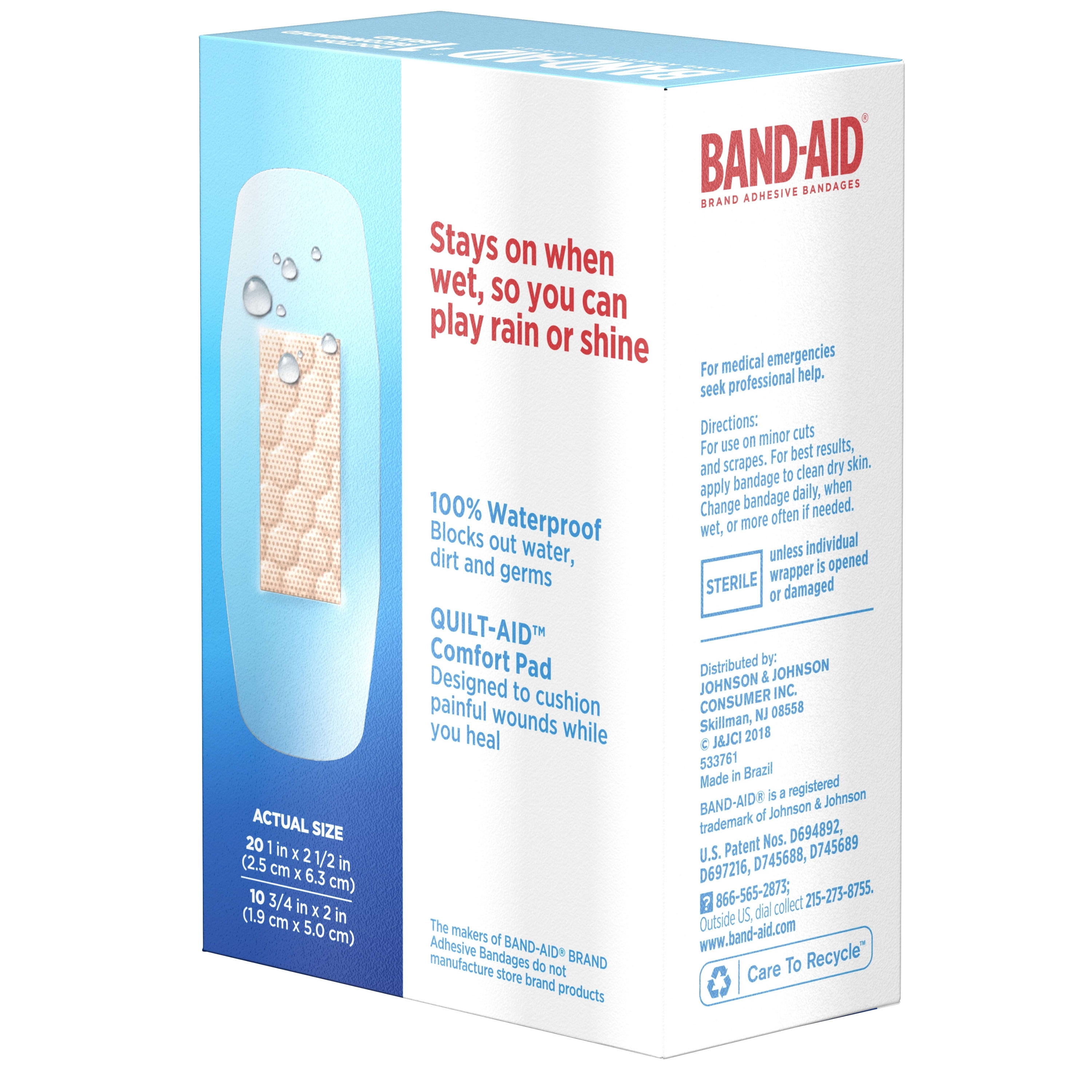 Band-Aid Brand Water Block Clear Waterproof Adhesive Bandages