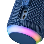 onn Medium Rugged Speaker with Bluetooth Wireless Technology and LED Lighting, Navy