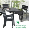 thumbnail image 4 of AECOJOY 7 Piece Outdoor Dining Set Patio Furniture Set On Sale Wood Grain Outdoor Table and Chairs on Clearance in Black, 4 of 7
