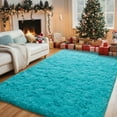 thumbnail image 6 of ZENELESS Large Fluffy Area Rugs for Living Room,8x10 Shag Rectangular Carpets for Bedroom, Teal Blue, 6 of 6