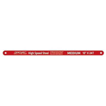 UPC: 0081838043261 | Century Drill & Tool 10  x 24 Teeth Century Hacksaw Blade – Medium Cut  High Speed Steel  1/card  sold by card