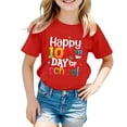 thumbnail image 1 of Hauts Filles Décontracté Enfant Col Rond Tee Mode Imprimés Manches Courtes Été Vêtements Filles Tout-Petits Rouge 3-4 Ans, 1 of 4