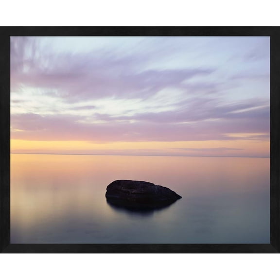 Great Art Now Rock at Sunset by Jim Becia, Framed Wall Art, 21.25W x 17.25H