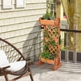 thumbnail image 4 of Costway Jardinera Enrejada de Jardín de Plantas Trepadoras Cama Elevada de Madera Exterior Caja de 2 Niveles para Patio Balcón 45,5 x 36 x 113 cm, 4 of 9