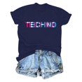 thumbnail image 5 of VBVC Women's TECHNO Short Sleeve Tee,Ladies Lightweight T-Shirt,Summer Casual Daily Top For Women,Navy,Size XL, 5 of 5