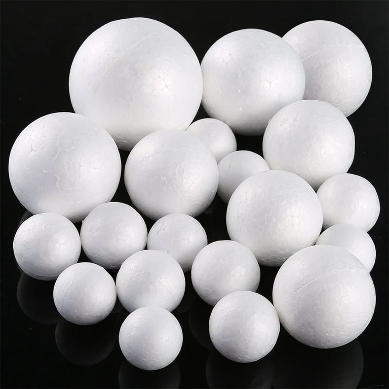 Pllieay 20 Pieces 5 Sizes White Foam Balls Polystyrene Craft Balls Art  Decoration Foam Balls for Art, Craft, Household, School Projects and Party