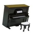 thumbnail image 3 of Piano de casa de muñecas a escala 1/12, elegante y vívido instrumento musical en miniatura. Negro, 3 of 9