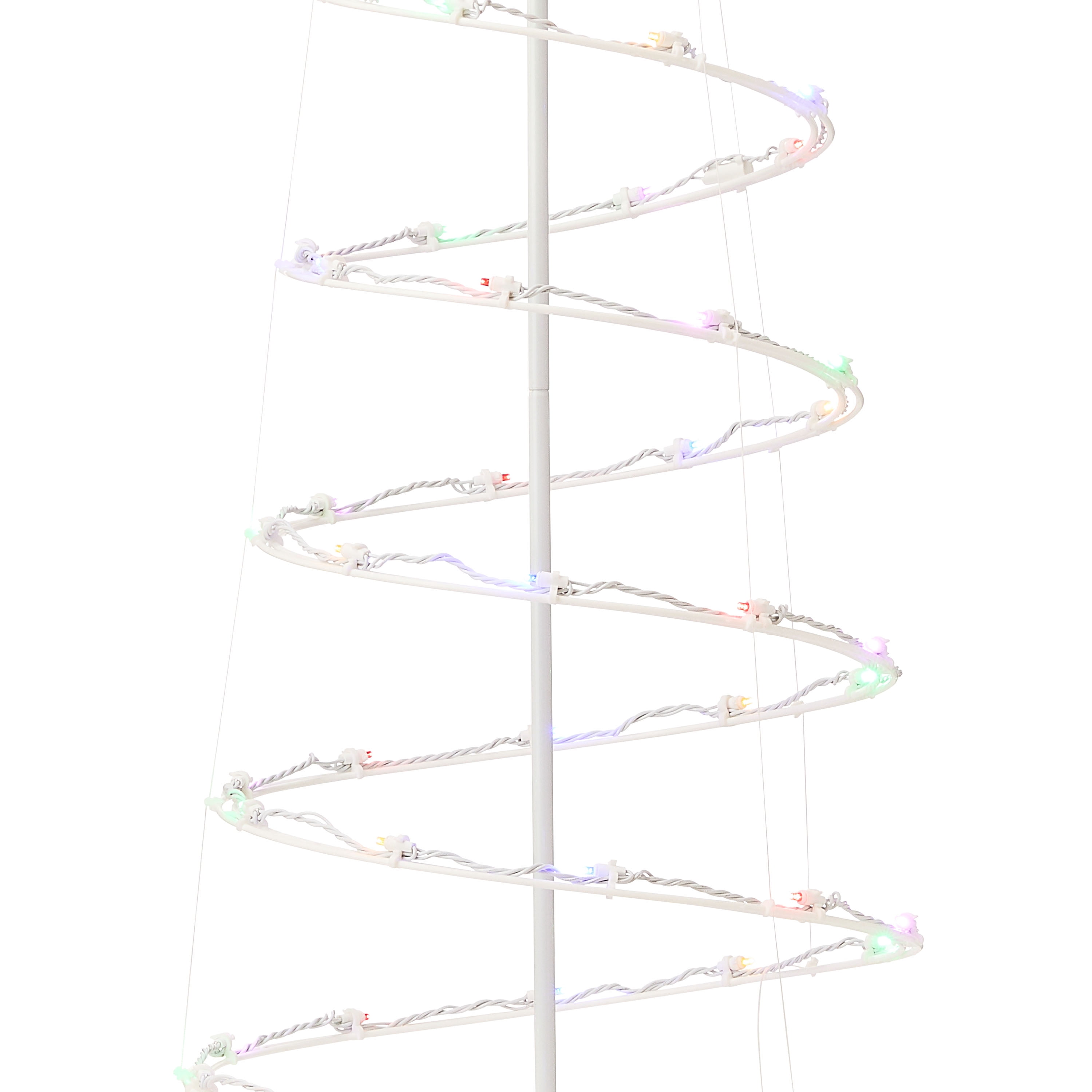 Indoor/Outdoor Light-Up Spiral Christmas Tree Decoration with 80 LED Lights, Multicolor, 6', by Holiday Time