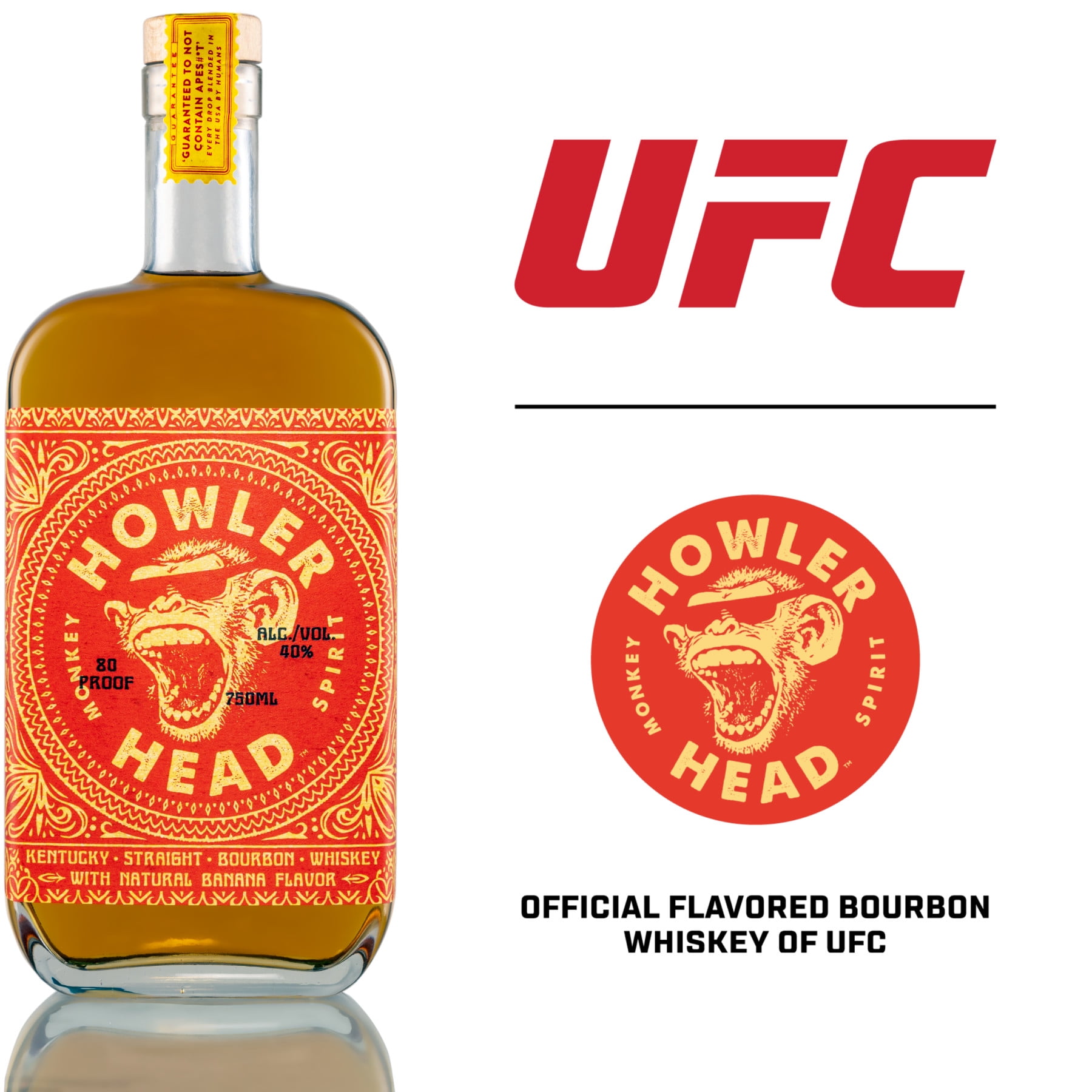 Howler Head Banana Bourbon Whiskey 750ml with Natural Flavor Notes