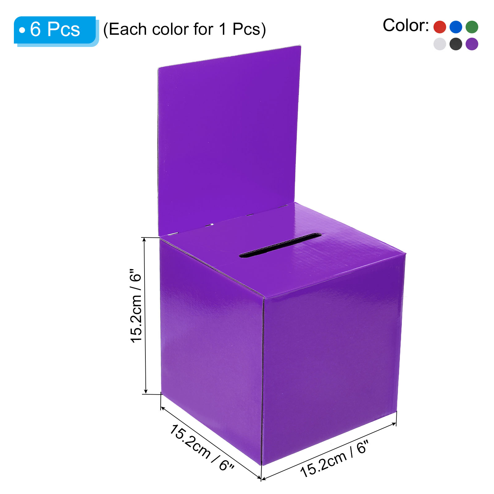 2 Boîtes De Vote 6x6x6 Pouces - Pour Suggestions, Dons, Tombolas - Carton Blanc Avec En-tête Amovible