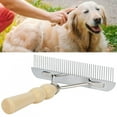 thumbnail image 4 of Peine de masaje para el cuidado de mascotas, herramienta de limpieza con mango de madera para gatos y perros, 4 of 7