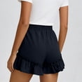 thumbnail image 6 of Aboser Women's Summer Boho Shorts Cute Ruffle Hem Beach Shorts Casual Elastic Waist Short Pants Lightweight Wide Leg Shorts Loose Fits Lounge Shorts with Pockets, 6 of 8