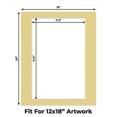 thumbnail image 2 of Soft Yellow Picture Frame Mat for 16x20 Frames - Fits 12x18 Photos - 1 Mat, 2 of 7