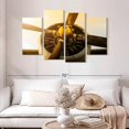 thumbnail image 2 of Elephant Stock Golden Sunset Propeller Wall Art - Horizontal Multi Panel Canvas - Living Room Wall Decor - Transportation Multi Panel - Yellow And Brown Decor - 52" x 32", 2 of 4